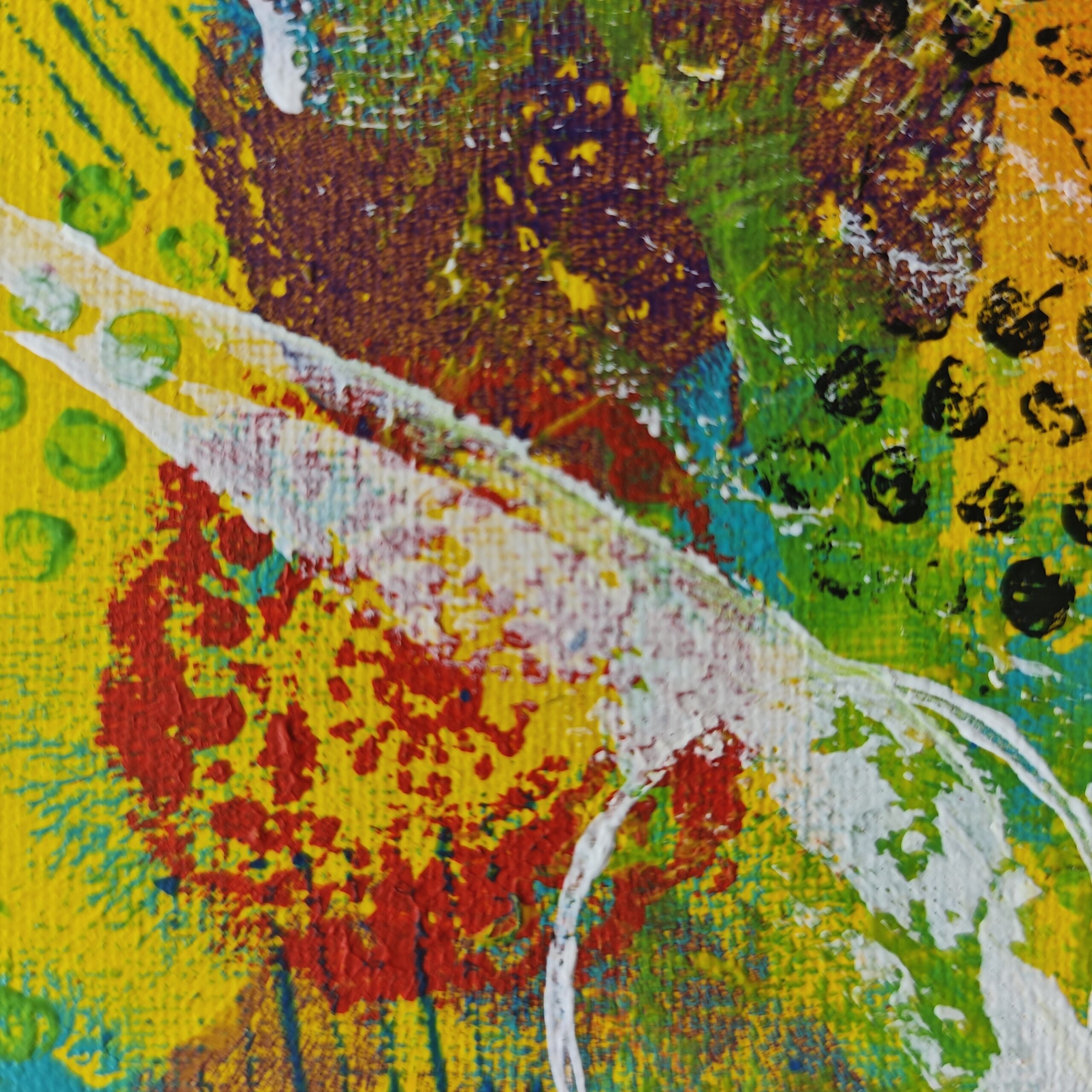 „Color Rush“ – abstraktes Mixed-Media-Original, 20 × 20 cm – Bild 5