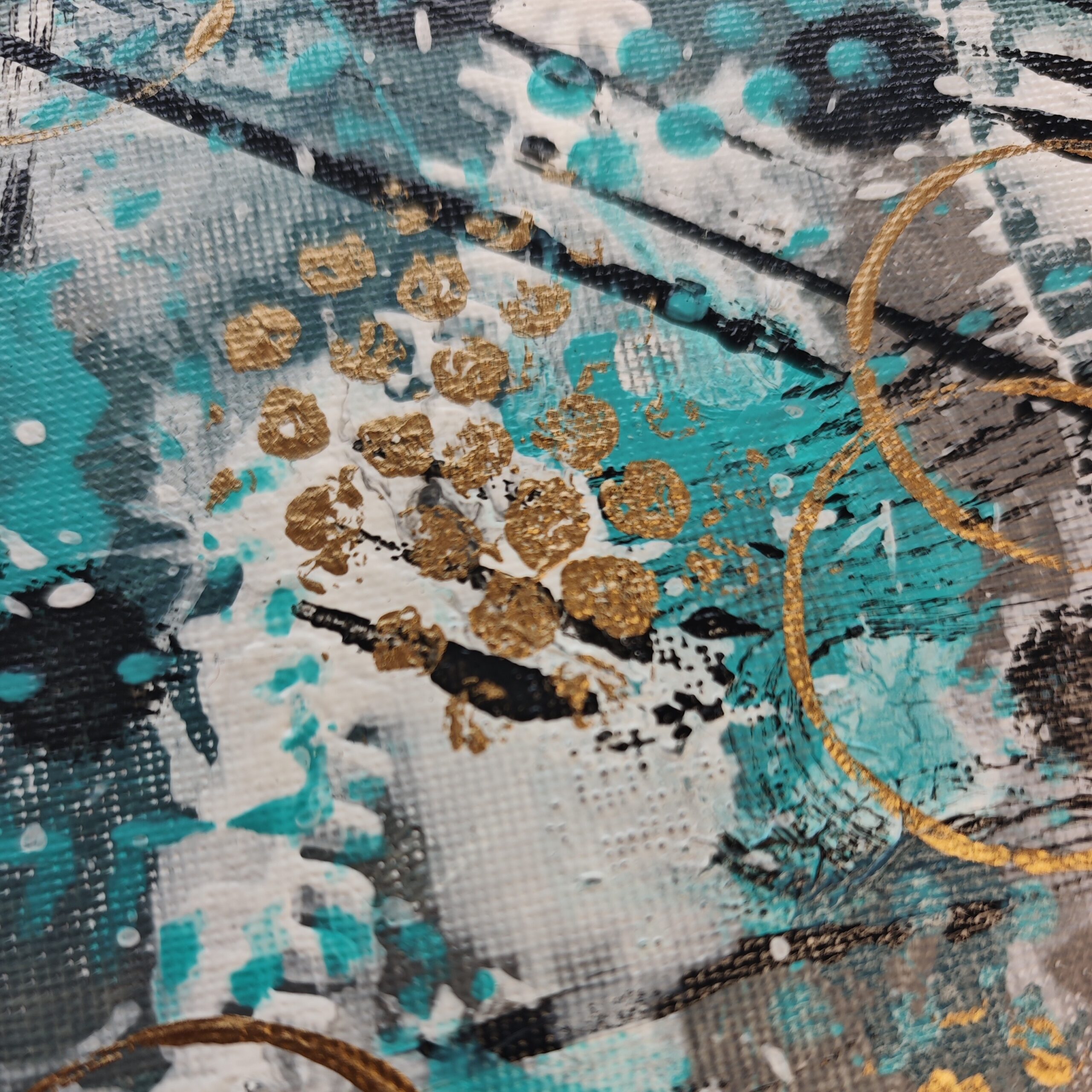 „Raw Motion“ – abstraktes Mixed-Media-Original, 15 × 15 cm – Bild 6
