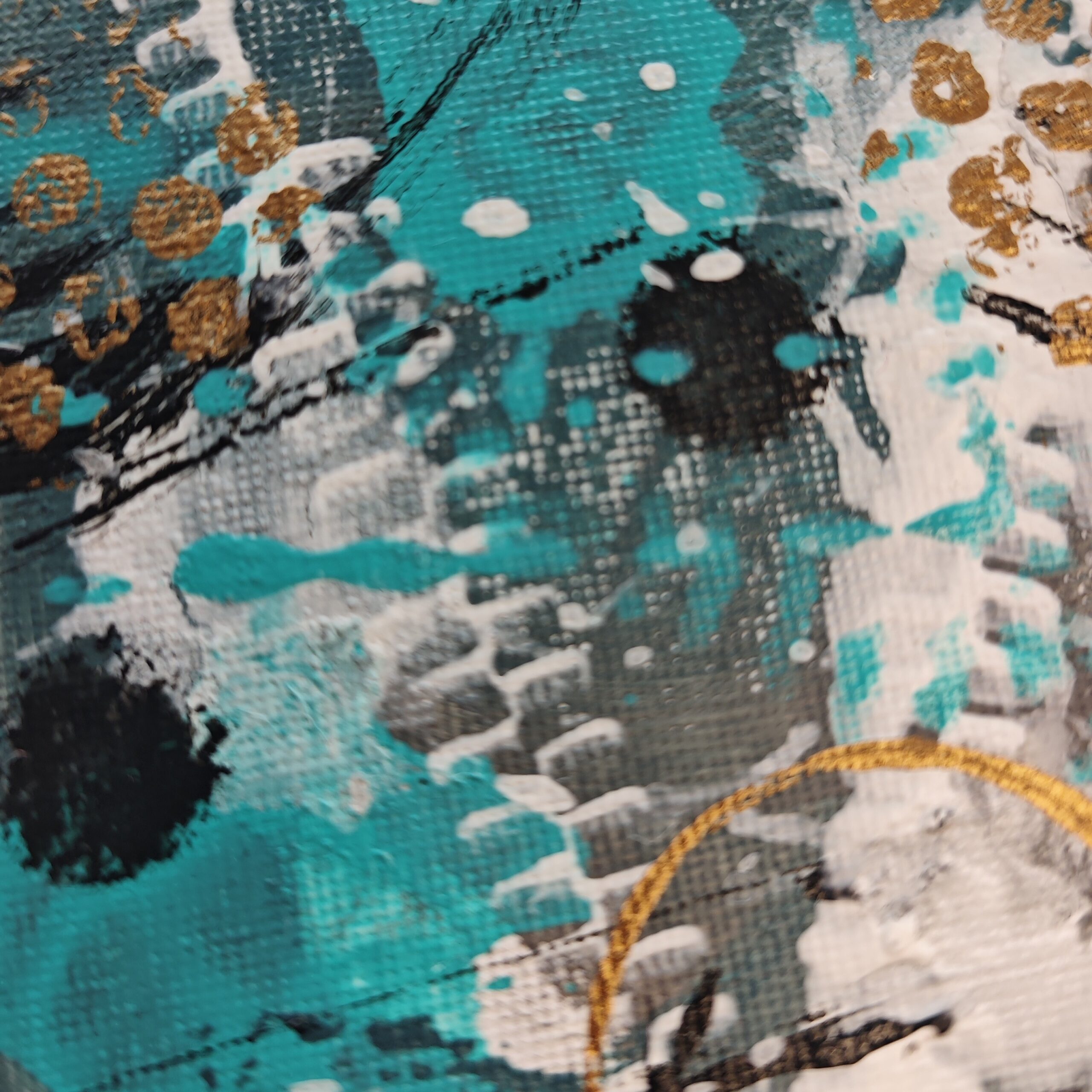 „Raw Motion“ – abstraktes Mixed-Media-Original, 15 × 15 cm – Bild 7