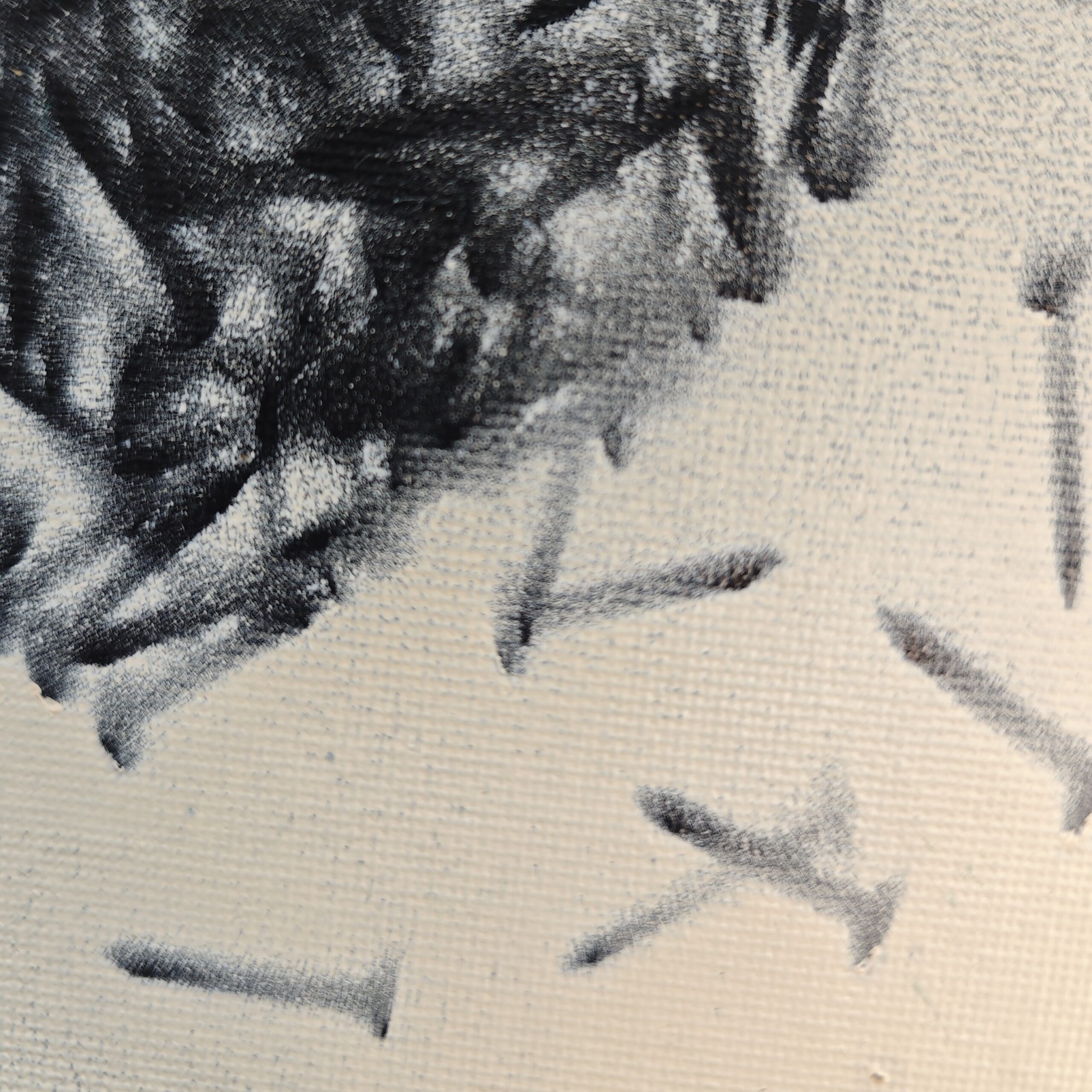 „Heart Trace“ – abstraktes Original in Sprühtechnik, 15 × 15 cm – Bild 5
