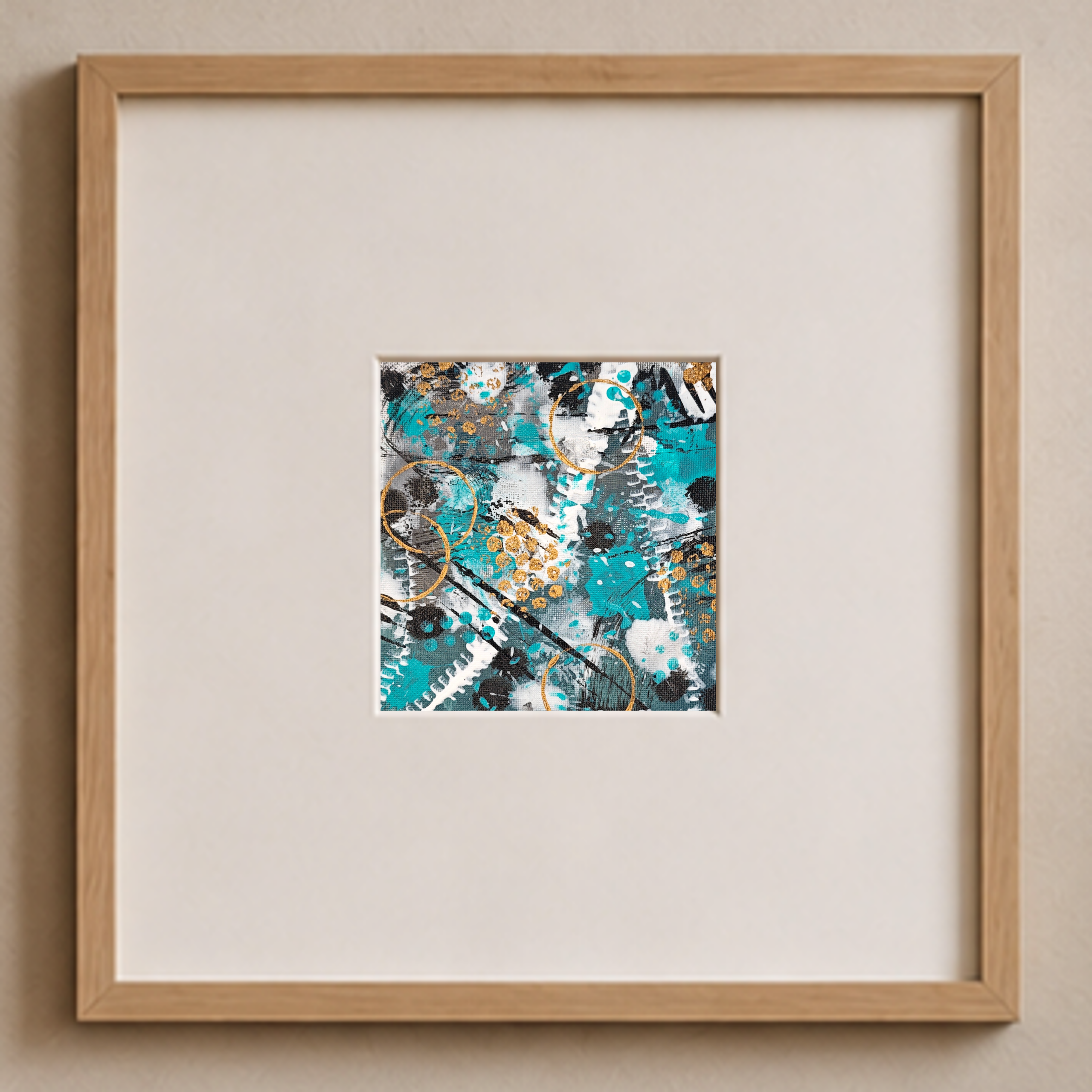 „Raw Motion“ – abstraktes Mixed-Media-Original, 15 × 15 cm – Bild 4