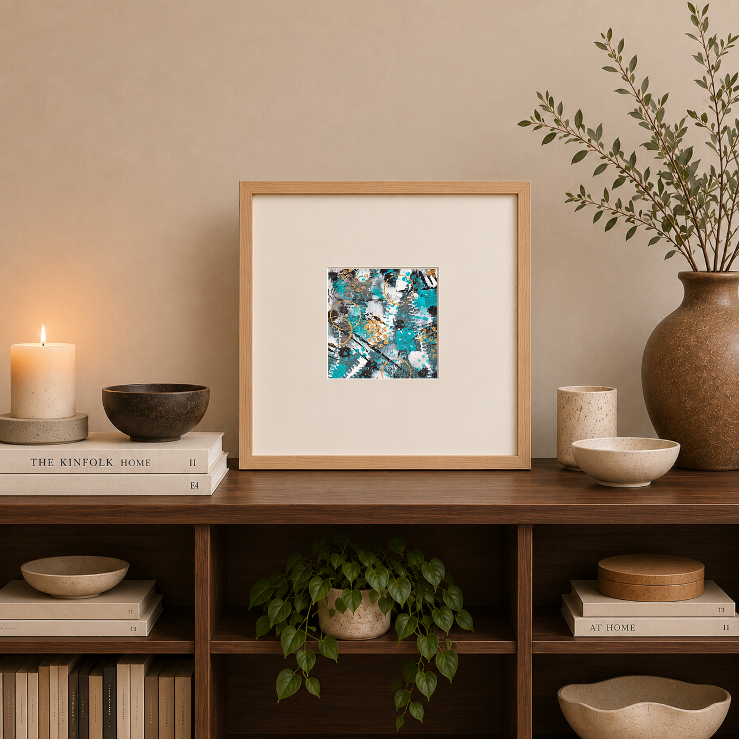 „Raw Motion“ – abstraktes Mixed-Media-Original, 15 × 15 cm – Bild 3