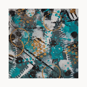 „Raw Motion“ – abstraktes Mixed-Media-Original, 15 × 15 cm