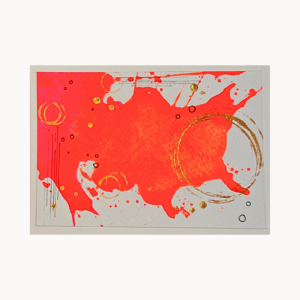 Kunstkarte „Golden Orbit“ – abstraktes Original