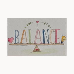 Letteringkarte „Balance“