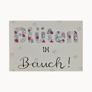 Letteringkarte „Blüten im Bauch“