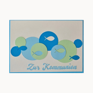 Kommunionskarte "Fische" – Zur Kommunion