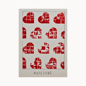 Grußkarte „Herzmuster“ – Alles Liebe