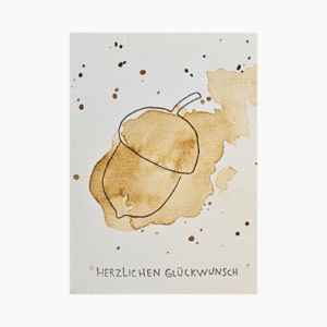 Grußkarte „Eichel“ – Herzlichen Glückwunsch