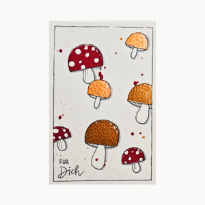 Grußkarte „Herbstpilze“ – Für dich